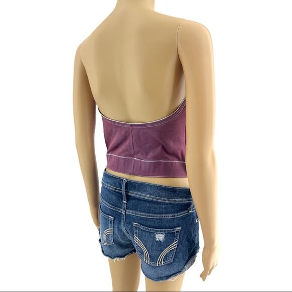 Cupid 40C American VINTAGE 90s Purple Hand Dyed Elastic Pullover Bustier - Picture 4 of 8